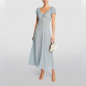 Doen Light Blue Floral Maxi Dress